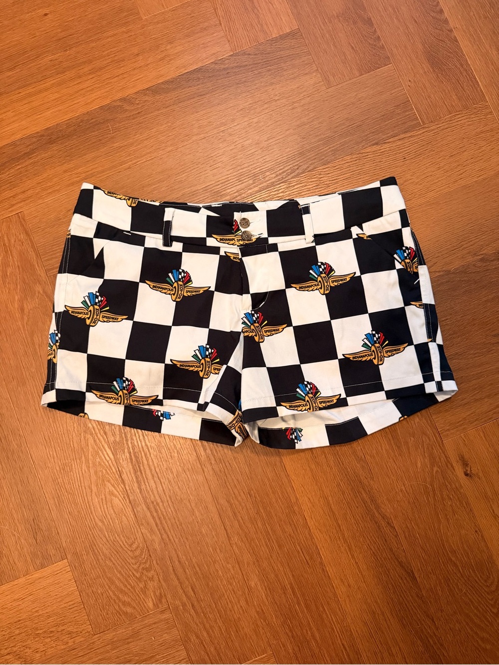 Loudmouth Ladies Indy 500 Indianapolis Motor Speedway Checkered Shorts Size 12